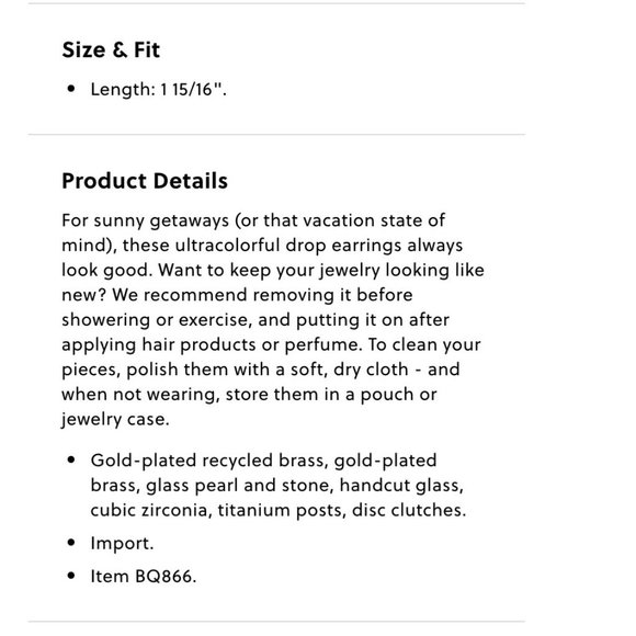 J. Crew rainbow sparkle and pearl earrings NWT - Picture 8 of 8